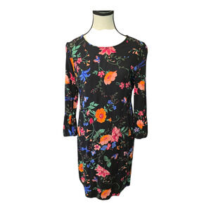 Old Navy Dark Floral Whimsigoth Mini Dress Size XS Bell Sleeve Festival Boho